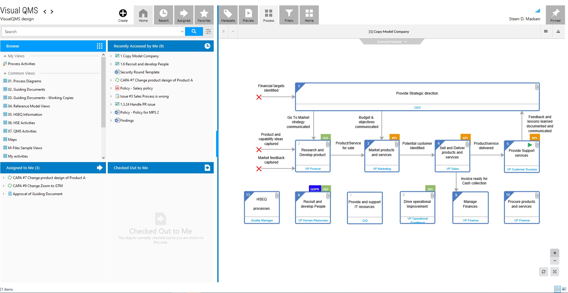 screenshot of Visual QMS
